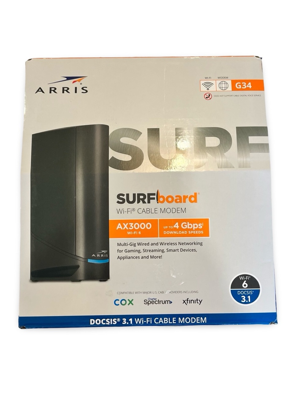 ARRIS SURFboard G34 DOCSIS 3.1 Wi-Fi Cable Modem